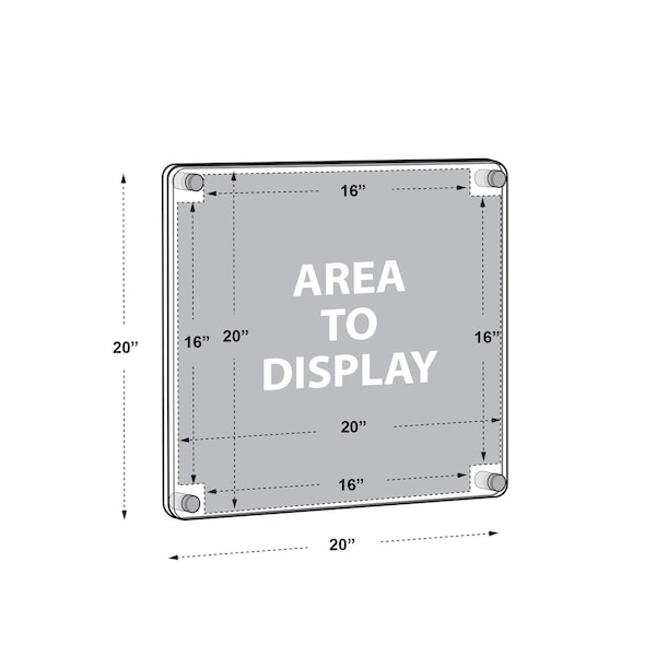 Gallery Wall Set Of Four Floating Frames With Stand Off Caps: Overall Frame Size: 20in. X 20in.